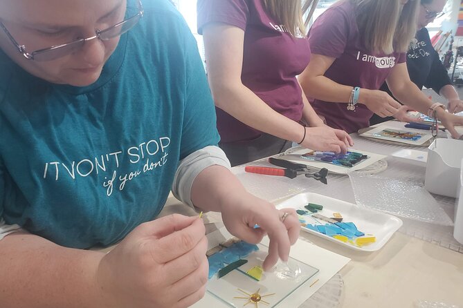 Break It and Make It: A Glass Fusing Session in Everett - Designing a contemporary tile in a small group