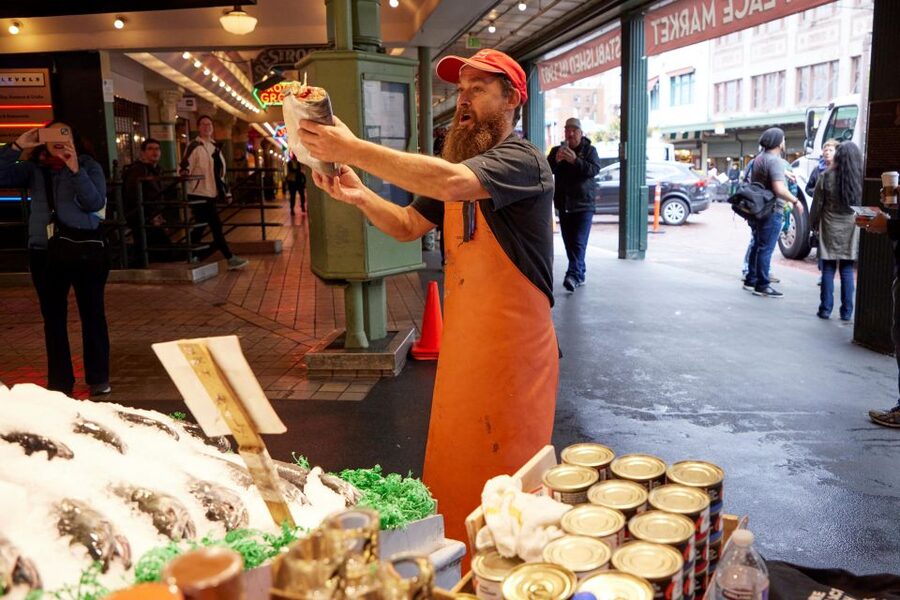 Insider's Breakfast and Culture Tour of Pike Place Market - Fruit, a breakfast taco, and Seattle tea
