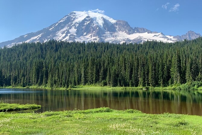 Mt. Rainier highlights - old forest, falls and glaciers - Reflection Lake and the limits of the famous view