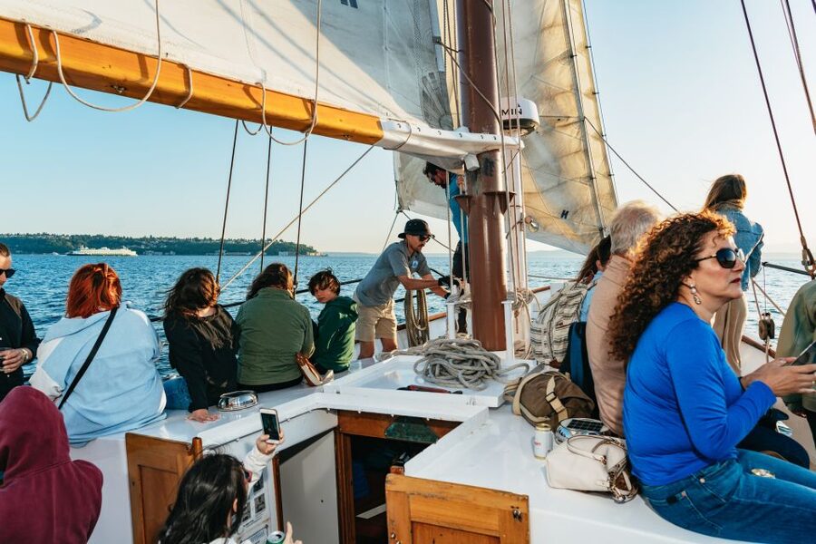 Seattle: Tall Sailboat Sunset Harbor Cruise - Seattle’s skyline after dark