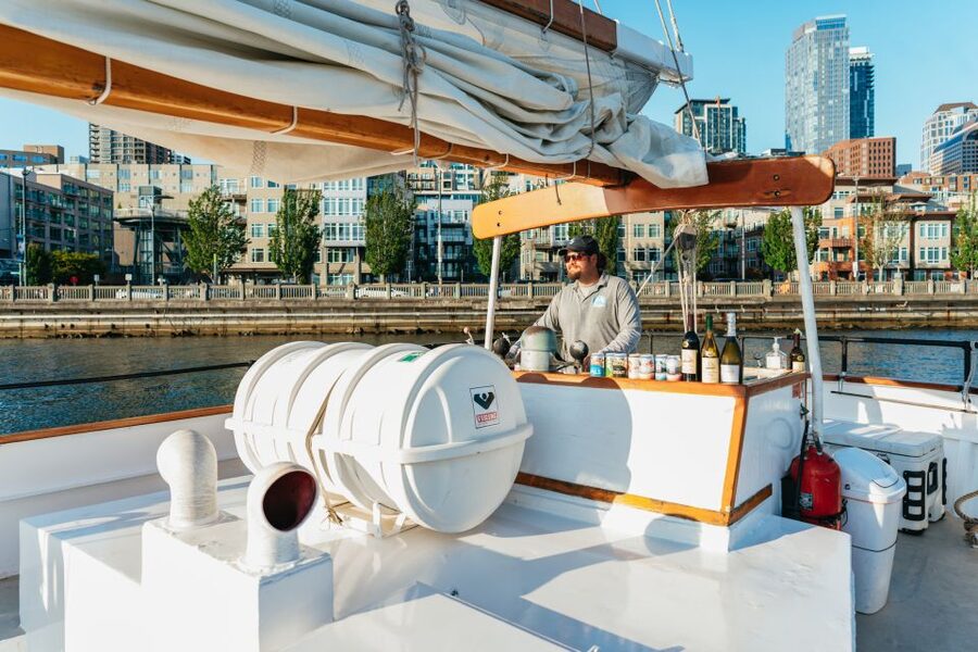 Seattle: Tall Sailboat Sunset Harbor Cruise - Drinks, snacks, and the onboard atmosphere