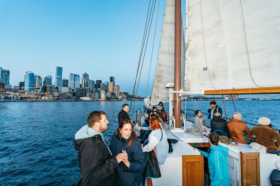 Seattle: Tall Sailboat Sunset Harbor Cruise - The first part of the cruise: harbor views and working sails