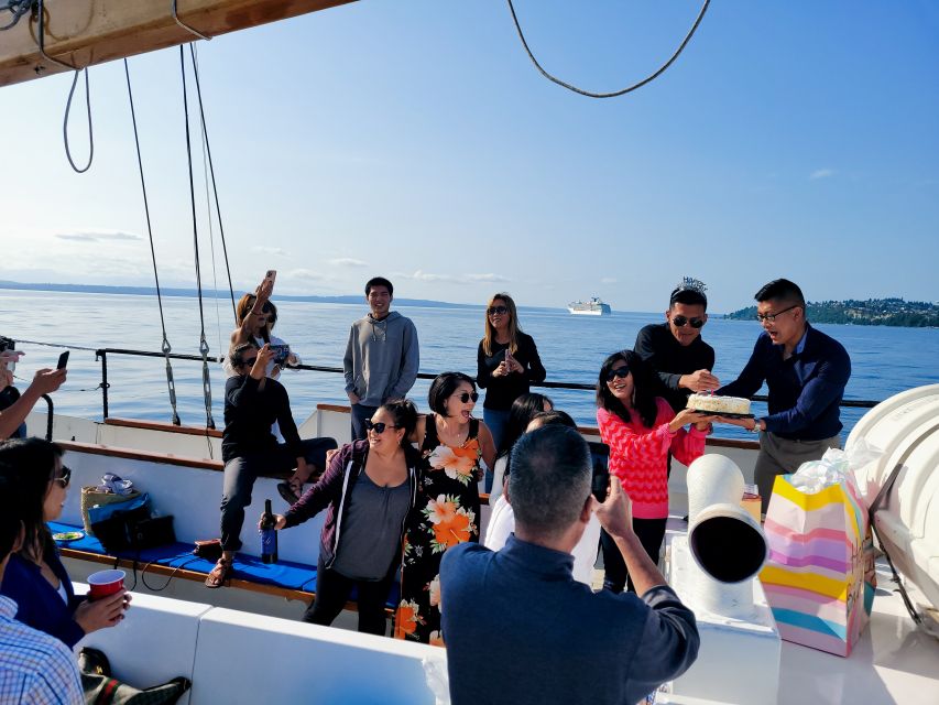 Seattle: Tall Ship Harbor Cruise - Raising the sails instead of just watching them
