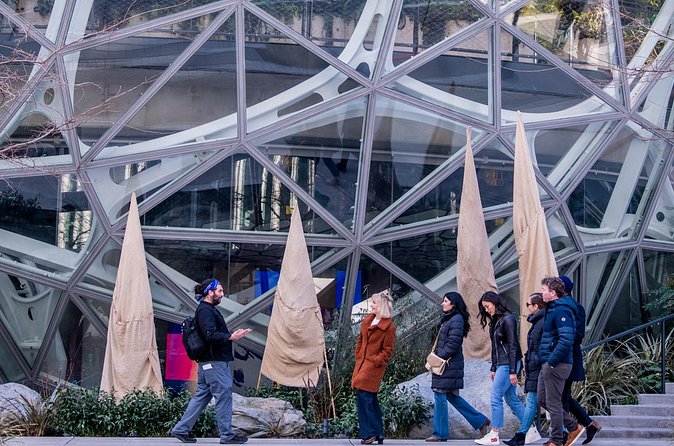 Street Food Tour of South Lake Union- Area of Amazon Spheres - Looking up at the Amazon Spheres