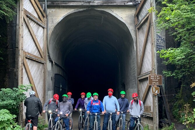 Viator Exclusive-Snoqualmie Tunnel MTN Bike Tour from Seattle - Entering the pitch-black Snoqualmie Tunnel