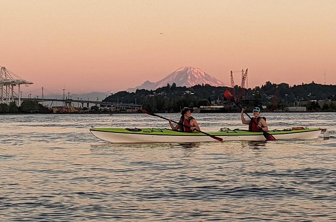 West Seattle Sunset Sea Kayak Tour - The sunset and Olympic Mountain view